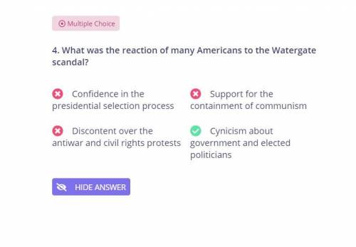 What was the reaction of many americans to the watergate scandal?