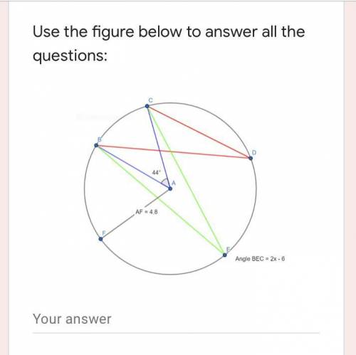 What is the measure of arc BC?