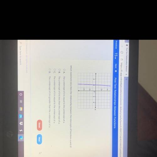 Select the correct answer

Consider the function I) = - + 8 and function modeled by this graph
b(x