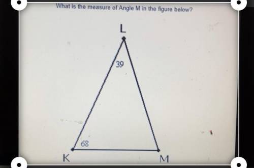 Whats the measure of angle M in the figure below