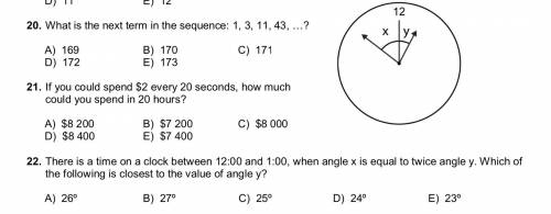 Please help find answer to questions 22