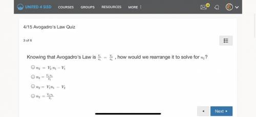 Knowing the Avogadro's Law, how would we rearrange it to solve for n2?