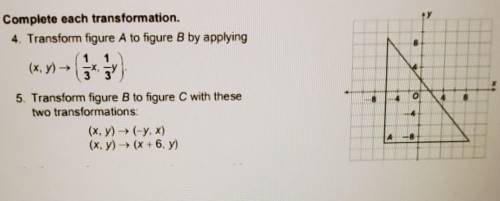 4. Transform figure A to figure B by applying (x,y) –> (1/3x , 1/3y)

5. Transform figure B to