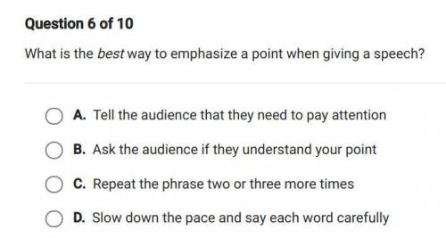 What is the best way to emphasize a point when giving a speech?