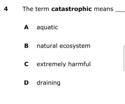 The term catastrophic means