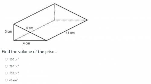 Find the volume of the prism.