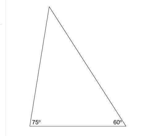 Which equation below can be used to determine the missing angle in the triangle?

Select one:
x+75