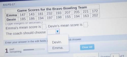 The coach needs to choose the top bowler for the next meet. If the coach bases her decision on the