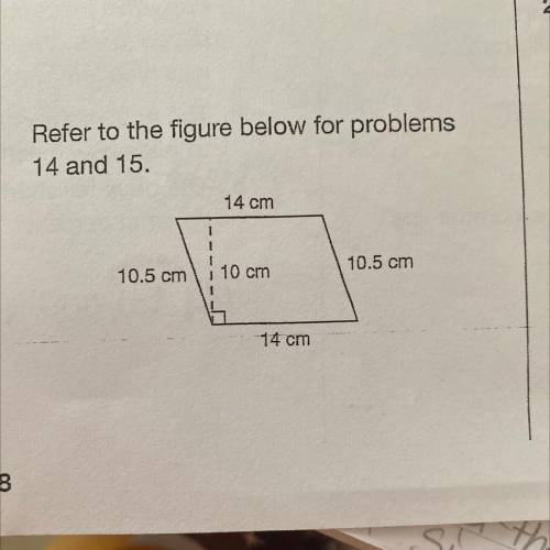 14. Name this quadrilateral and find its

perimeter.
15. Find the area of this quadrilateral