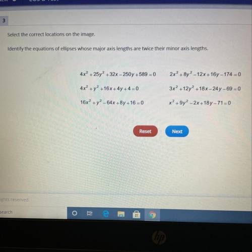 PLEASE HELP

Identify the equations of ellipses whose major axis lengths are twice their mino