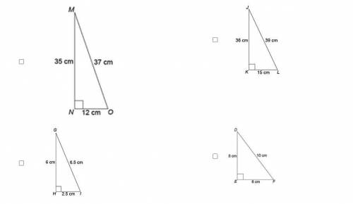 Please help with Similar Polygons math..

Which triangles could not be similar to triangle ABC ?
*