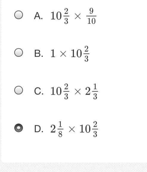 Select the expression that is less than 10 2/3
.