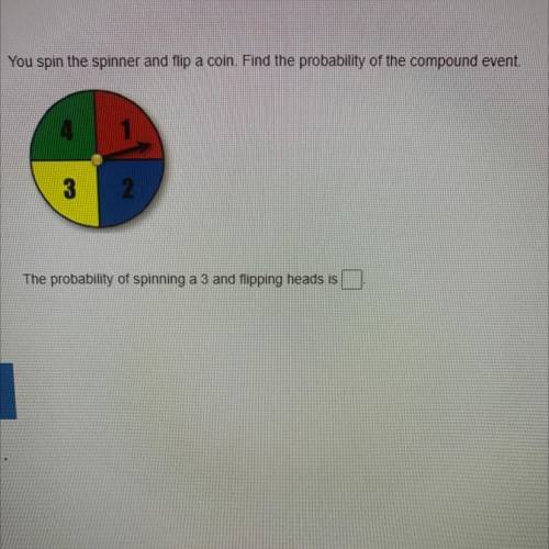 The probability of spinning a 3 and flipping heads is_?