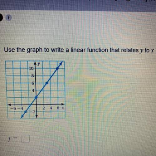 Use the graph to write a linear function that relates y to x.