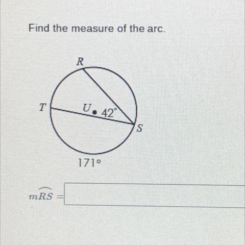 Find the measure of the arc.