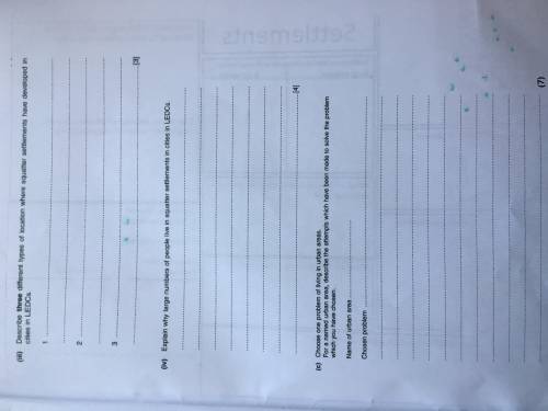 Geography urbanisation, rapid expansion, squatter settlements and problems in urban areas questions