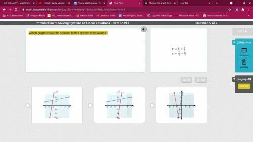 Which graph shows the solution to this system of equations?