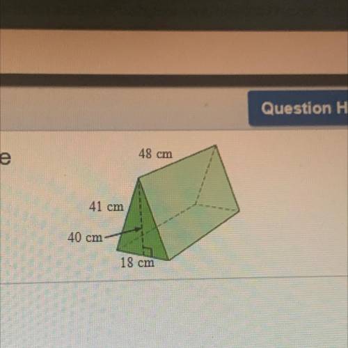 Find the surface area of the triangular prism. The base of the prism is an isosceles triangle.