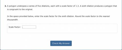 A polygon undergoes a series of five dilations, each with a scale factor of 1.3. A sixth dilation p