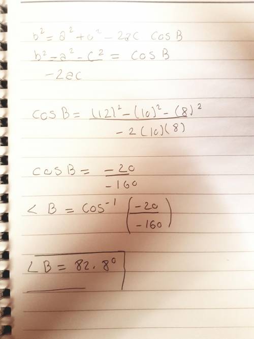 Given the triangle below, what is m angle A, rounded to nearest tenth.