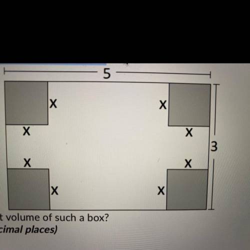 A rectangular sheet of cardboard 3 feet by 5 feet will be made into an open box by cutting equal-si