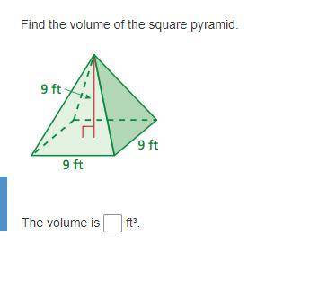 Find the volume of the square pyramid.