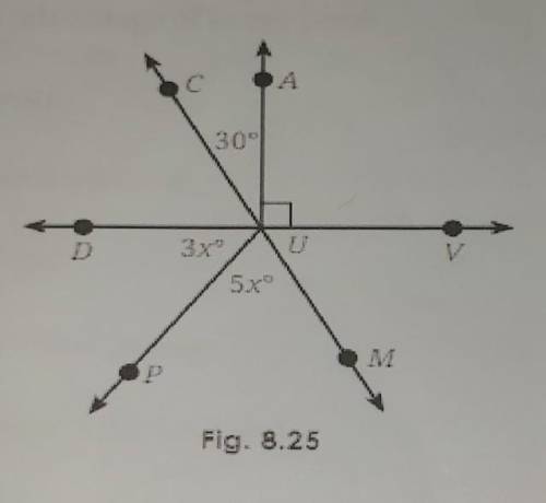 Which of the following is true about the figure?

a. m MUC - m MUP = m PUCb. m DUC + m VUA = m DUV