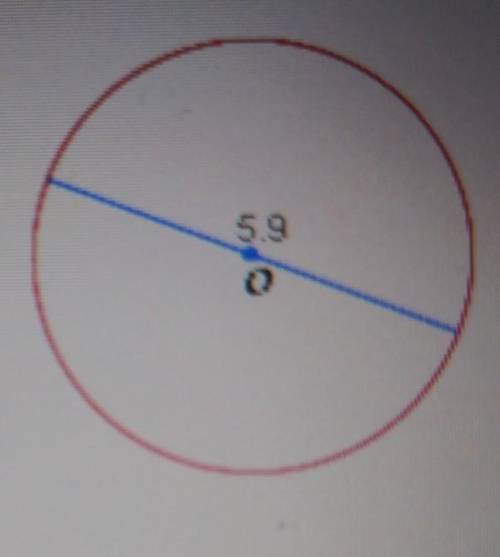 The blue segment below is a diameter of OO. What is the length of the radius of the circle? O A. 2.
