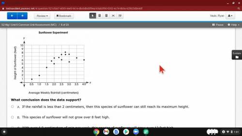 A scientist is studying the effect of rainfall on the height of a certain species of sunflower. The