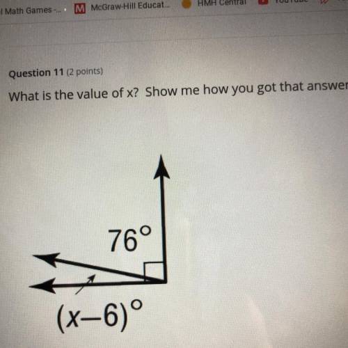 What is the value of x? Show me how you got that answer