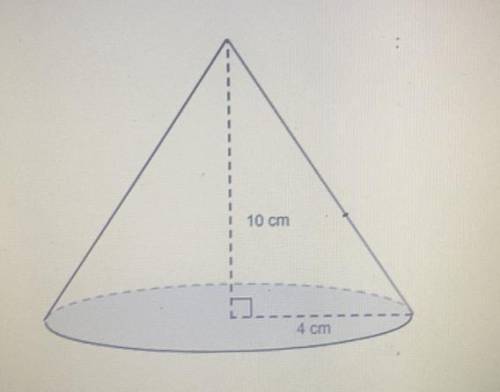 What is the exact volume of the cone?
A. 4071 cm
B. on cm
C. 150 cm
D. 160 cm