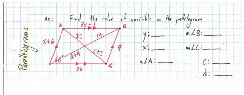 Find the value of variable in the parallelogram