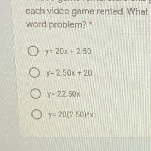 A video game rental store charges a $20 membership fee and $2.50 for

each video game rented. What