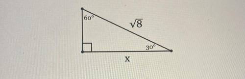 Find the length of side x in simplest radical form with a rational
denominator.