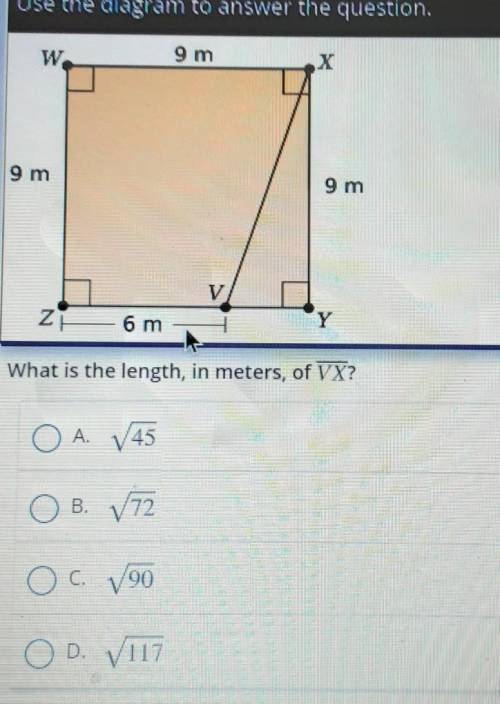 What is the length,in meters,of VX?​