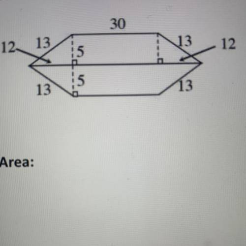 Calculate the area and perimeter of the shape below. (Include steps)