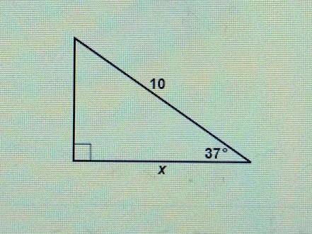 Find x. Round your answer to the nearest integer.A. 5 B. 7 C.6 D. 8 ​