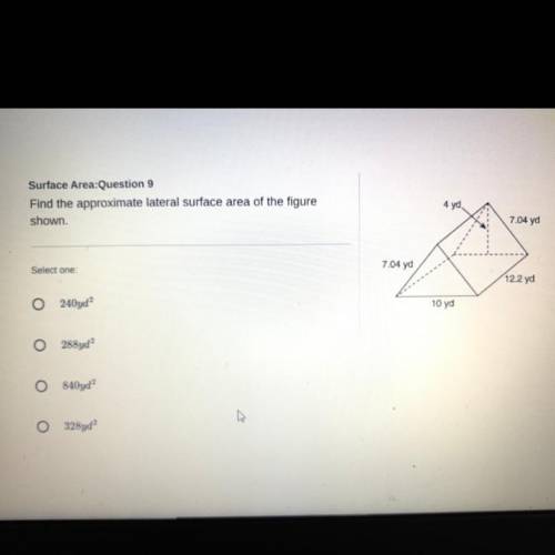 Find the lateral surface area help needed asap will give brainliest