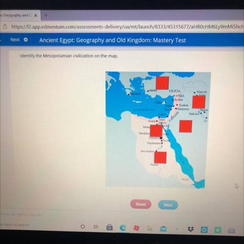 Identify the Mesopotamian civilization on the map