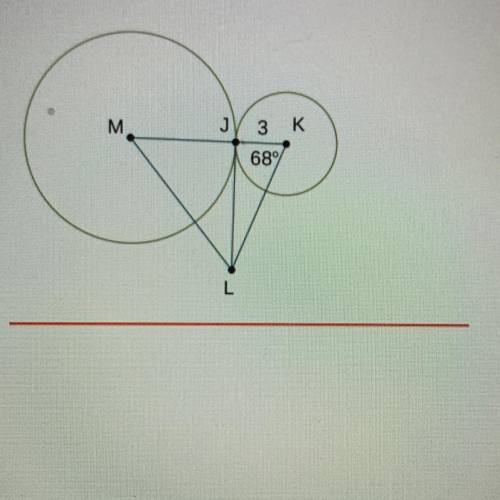 JL is a common tangent to circles M and K at point J. If angle MLK measures

619, what is the leng