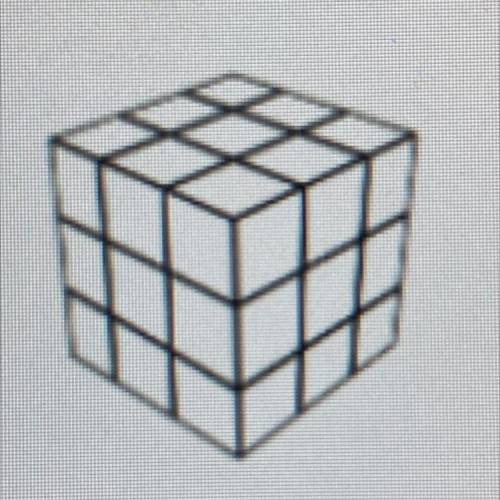 Consider the following cube. If four cubes are taken, one from each corner of the top layer, how wo