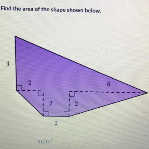 Find the area of the shape shown please please help me find the area:)