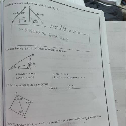 Can someone help me with 5,7 and check 6,4 
Thanks in advance