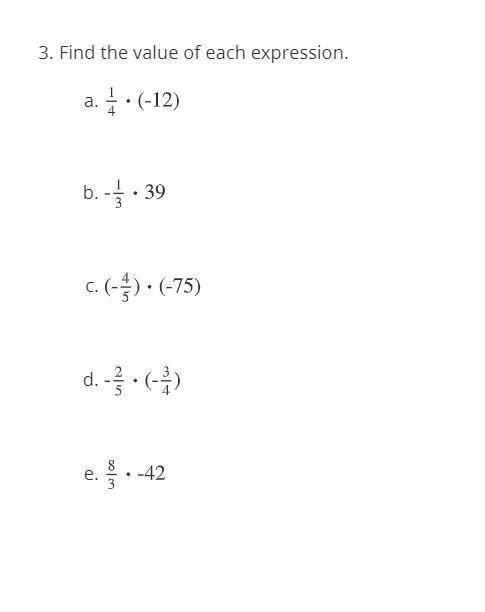 3.Find the value of each expression.