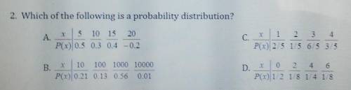 Which of these a probability distribution?​