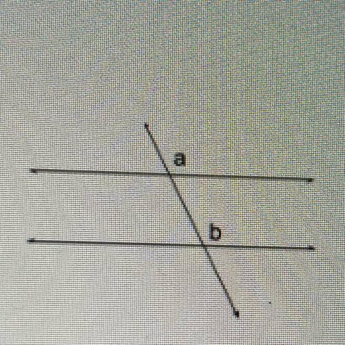 Are angles a and b congruent or supplementary?
O Congruent
O Supplementary