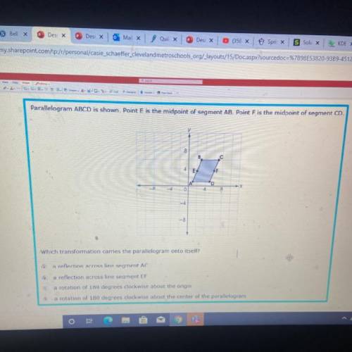 Which transformation carries the parallelogram onto itself?