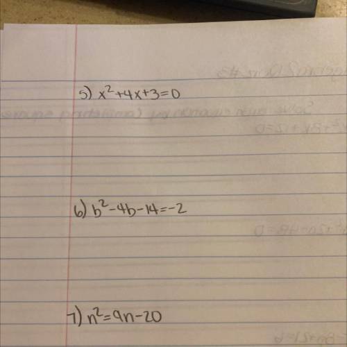 WILL GIVE BRAINLIEST IF SOLVED IN 10 MINS : Solve each equation with the quadratic :