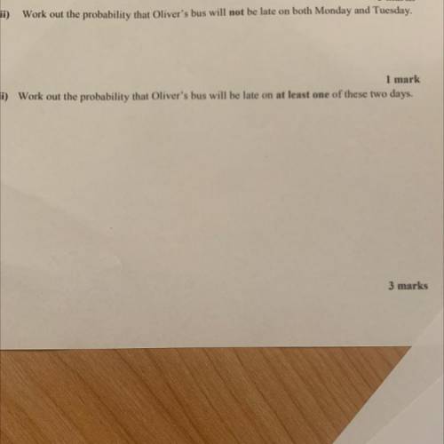 Oliver uses the school transport to go to school.

On any day, the probability his bus is late is
