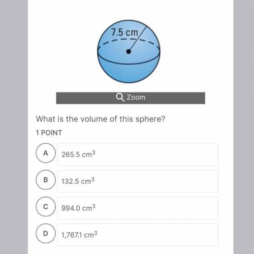 What is the volume of this sphere?